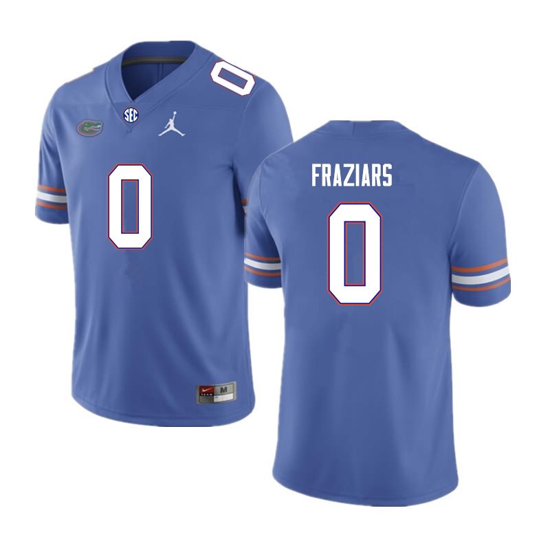 NCAA Florida Gators Ja'Quavion Fraziars Men's #0 Nike Royal Stitched Authentic College Football Jersey IUU8564VI